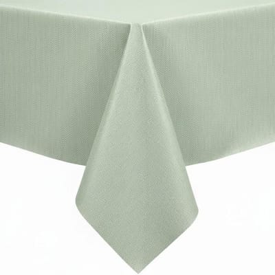 Protecttable - Rond Tafelzeil Linen Wavy Pastelgroen ⌀138cm - Tafelkleed Afwasbaar - Kunststof