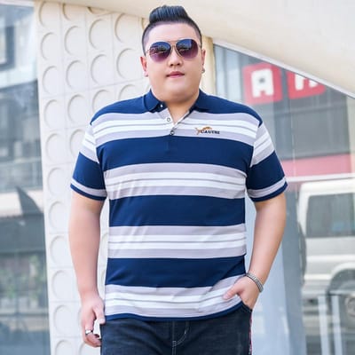 Mode Grote Maten Heren Zomer Dikke Grote Maten Revers Korte Mouwen T-shirt Dikke Man Losse Dunne POLO Basis Shirt 4XL blauw