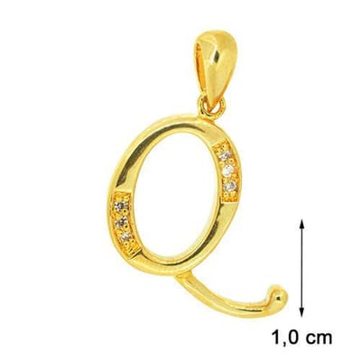 Blinx Jewels Vergulden Hanger Letter Q Steentjes Zirkonia