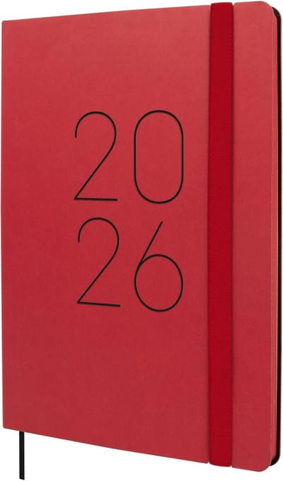 Agenda 2026 - Planner Dagindeling - Persoonlijke Organisatie - 1 Dag Per Pagina - A5 - Rood