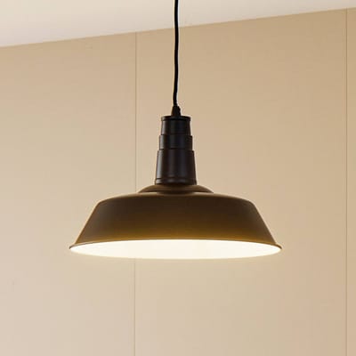 Lindby - hanglamp - 1licht - Metaal - H: 10.5 cm - E27 - zwart, wit