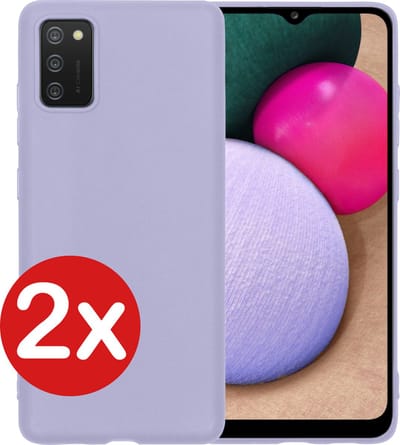 Hoesje - 2 Stuks - Geschikt voor Samsung Galaxy A03s - Sterk & Shockproof - Telefoonhoes - Back Cover - Case Siliconen - Telefoon Hoes - Lila