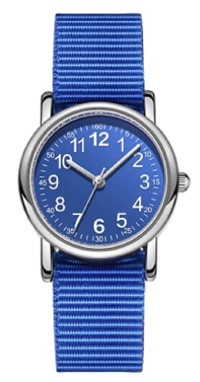 Sportief Kinderhorloge – Nylon Bandje – Kids Watch - 28 mm - Blauw