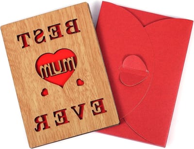 Allecto Plus - Houten Kaart voor Mama - Beste Moeder ooit - Handgemaakte Wenskaart voor Mama's Verjaardag en Moederdag