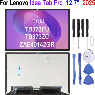 NONE TB373FU IPS LCD-scherm voor Lenovo Idea Tab Pro 12.7 2025, TB373ZC ZAE40142GR Tablet LCD-scherm Touchscreen vervangend onderdeel zwart