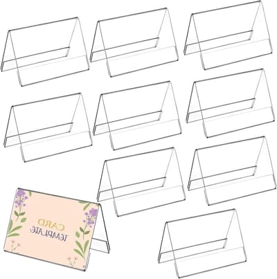 Herbruikbare tafelstandaard voor prijskaartjes, 10 stuks, 9 x 6 cm, dubbelzijdig en 2 mm dik, ideaal voor naambordjes en presentatie