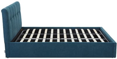 Vente-unique Bed met opbergruimte stof groenblauw 180 x 200 cm (Super King Size Bed)
