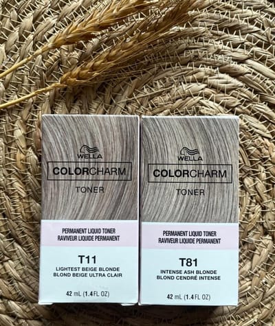 DUOPACK - Wella Color Charm Toner - T11&T81 - Lightest Beige Blonde/Intense Ash Blonde - Wella toner - Haartoner - Haarkleuring - Lichtblond - Asblond - Beige blonde - Antigeel
