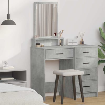 vidaXL - Kaptafel - Beton - Grijs - 50 - x - 41 - x - 140 - cm - Bewerkt - hout