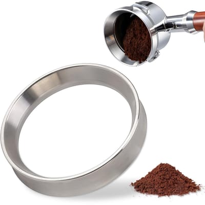 JHUBERS- Doseertrechter Roestvrij Staal - Intelligente Doseerring - Koffie Doseerportafilter - Geschikt voor 51-58,35mm - Perfect voor Thuis/Kantoor - Duurzaam en Lichtgewicht - Koffiepoortfilter