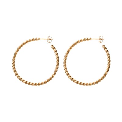 HÕBE – Gloria Oorbellen– 18 Karaat Goud Verguld Sterling Zilver – Gerecycled Zilver –  Oorbellen– Handgemaakte Sieraad – Accessories – Dames Oorbellen– Oorhangers Hoop