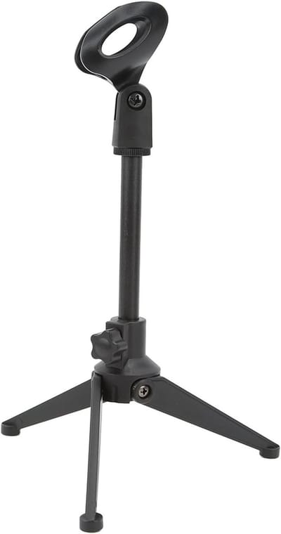 Verstelbare Mini Microfoonstandaard voor Desktop - Draagbare Tafelstandaard met Microfoonclip en Tripod voor Opnames en Livestreams