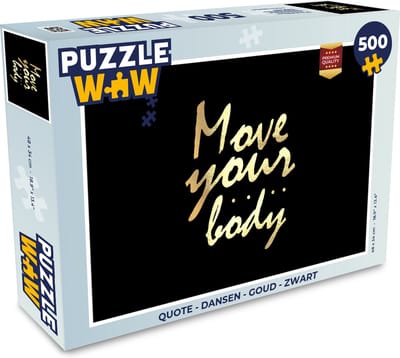 Puzzel Quote - Dansen - Goud - Zwart - Legpuzzel - Puzzel 500 stukjes