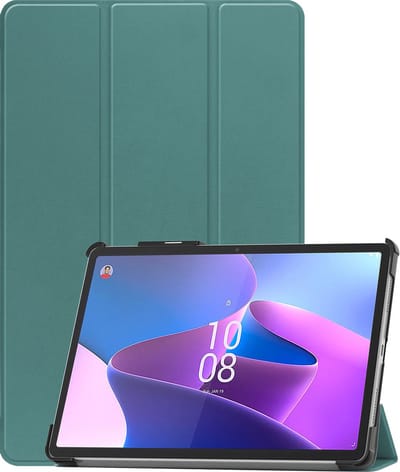 Hoesje - Geschikt voor Lenovo Tab P11 Pro - Met Screenprotector - Trifold Bookcase Hoes - Hard Cover Case - Met Uitsparing Geschikt voor Lenovo Pen - Hardcover Book - Tablethoes - Donkergroen