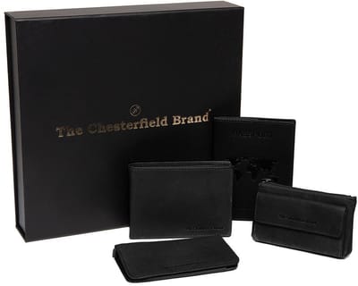 The Chesterfield Brand Leren portemonnee Gift Set Leather Men's Black zwart