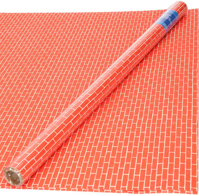 Rol met bouw bakstenen hobby knutsel papier - 1x rollen - 50 x 70 cm - knutselen - Huisjes/huizen maken
