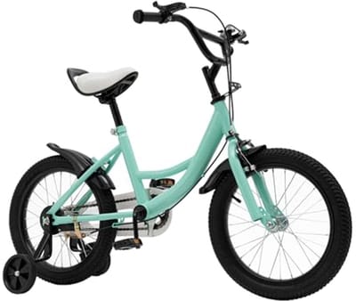 16 Inch Kinderfiets voor Jongens en Meisjes - Verstelbare Fiets met Steunwielen voor Kinderen van 4 tot 8 Jaar