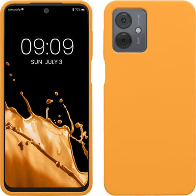 kwmobile telefoonhoesje geschikt voor Motorola Moto G14 - Hoesje met siliconen coating - Smartphone case in fruitig oranje