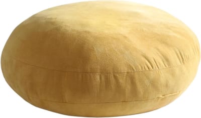 Gember Geel Ronde Sierkussens 16x16 Down-like Polyester Vulling Super Zachte Pluizige Elastische Grote Cirkel Vloer Kussen 40cm Dia Decoratief Kussen voor Bank Bed Kantoor Woonkamer Auto, 1 stuk