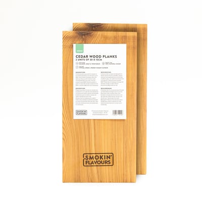 Cederhouten Rookplank Smokin' Flavours - 2 stuks - 30 x 15 cm - Natuurlijk cederhout