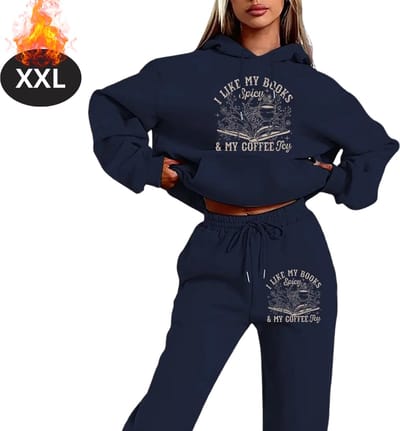 Nivard Joggingpak - Huispak - Volwassenen - Trainingspak - Comfortabel - Joggingsbroek - Tracksuit - Dames - Winter - Marineblauw - XXL