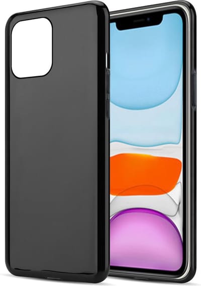 Cadorabo Hoesje geschikt voor Apple iPhone 12 MINI in ZWART - Beschermhoes gemaakt van flexibel TPU Silicone Case Cover