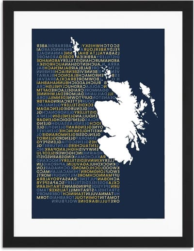 Gedetailleerde Kaart Poster - Wanddecoratie Kunstprint - Interieur Verfraaien - Met Ophangbeugels - 51x66 cm - Zwart