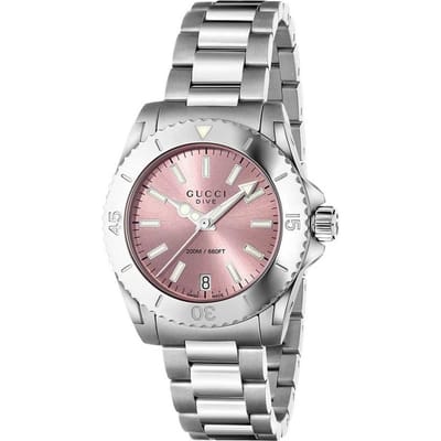 Gucci YA136401 Duik Roze Wijzerplaat Dames Horloge