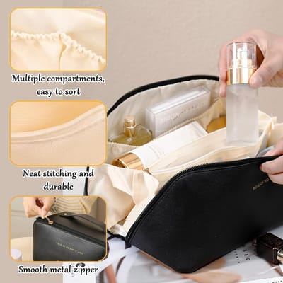 Make-up Tas – Grote Capaciteit – Cosmetica Organizer met Compartimenten – Reistas – Zwart