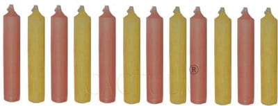 Cactula Dinerkaarsen 12 cm Set van 12 in 2 kleuren - Gewas | Curry / Siena