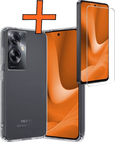 Hoes - Met Screenprotector - Geschikt voor OPPO A79 - Sterk & Shockproof - Back Cover - Siliconen Case - Telefoon Hoes - Transparant