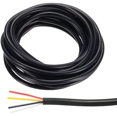 Elektrische draad 26 AWG - 4 aders - flexibele zwart - ideaal voor LED verlichting en huishoudelijke leidingen