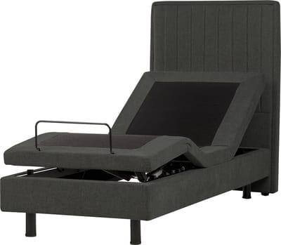 CASTELLAN - Bed verstelbaar - Donkergrijs - 80 x 200 cm - Polyester