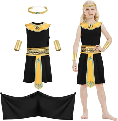 Cleopatra Kostuum voor Meisjes met Accessoires - Egyptische Prinses Outfit voor Carnaval, Feest en Halloween