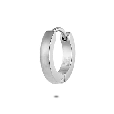 Twice As Nice Oorbel per stuk in edelstaal, oorring 2 mm, mat