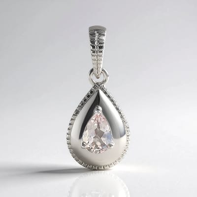 Cavill - 925 Sterling Zilveren Hanger met 0,34 ct Ouro Preto Pink Topaz - Peervormige Braziliaanse Edelsteen - Luxe Vrouwelijke Sieraden 23x9 mm