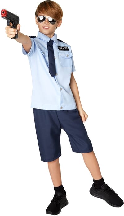 dressforfun - Jongenskostuum police boy 116 (5-6y) - verkleedkleding kostuum halloween verkleden feestkleding carnavalskleding carnaval feestkledij partykleding - 301492
