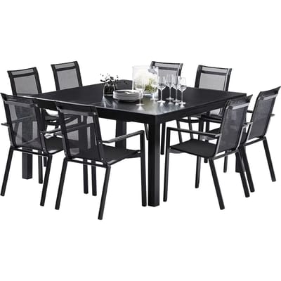 Volledig glazen tuinmeubelen Wilsa Garden Black Star T8/12+F8