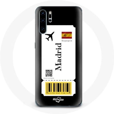 Coque pour Huawei P30 Billet d'avion Madrid Espagne