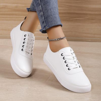 Kleine Witte Schoenen Damesschoenen Ademende Netschoenen Lente en Zomer Nieuwe Platte Zool Veelzijdig Mesh Ademend Kleine Madeliefjes Boardschoenen Tide 41