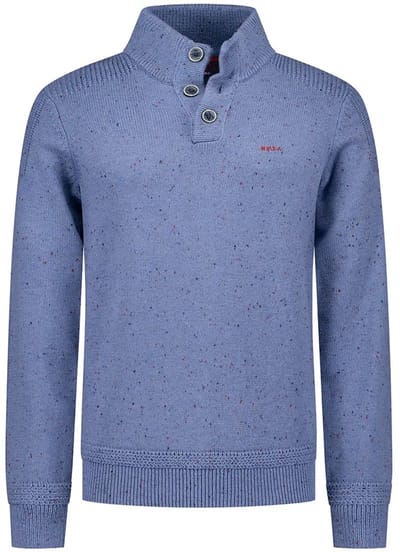 NZA - Blauwe half button trui