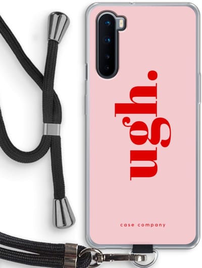 Case Company® - Hoesje met koord geschikt voor OnePlus Nord hoesje met Koord - Ugh - Telefoonhoesje met Zwart Koord - Bescherming aan alle Kanten en Over de Schermrand