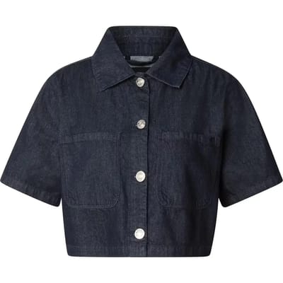 Urban Classics - Cropped Light Denim Blouse - XS - Blauw
