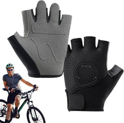 Fitness Handschoenen - Trainingshandschoenen Oefenhandschoenen - Gewichtheffen - Anti-slip Grip - 1 Paar - Zwart