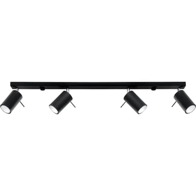 Sollux Lighting Plafondlamp Ring - GU10 - zwart - staal - 16x80x6cm