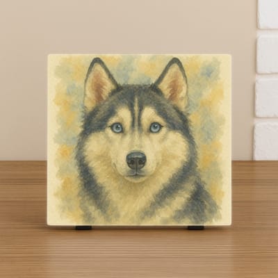 Wenstegel Husky Hond – Aquarel Wanddecoratie & Cadeau Hondenliefhebber – Trendy Nu –Decoratie – Zomaar - Hondenportret