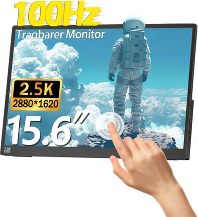 15.6 Inch 2.5K Touchscreen Monitor - 100Hz IPS Portable Beeldscherm voor Laptop, PC & Smartphone