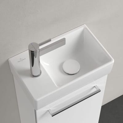 Villeroy & Boch Avento fontein - 1 kraangat links - zonder overloop - 36x22cm - White Alpine (glans wit)