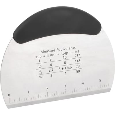 Racloir à Pâtisserie Hachoir Acier Inoxydable Coupe-Pâte à Farine Balance à Pâtisserie Mesure Outil de Cuisson black