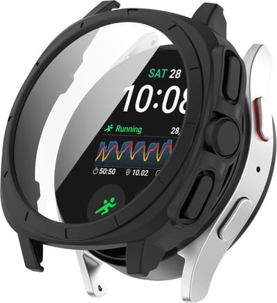 Watch case screenprotector - hoesje - gehard glas - geschikt voor Samsung Galaxy Watch 7 (40 mm) - zwart